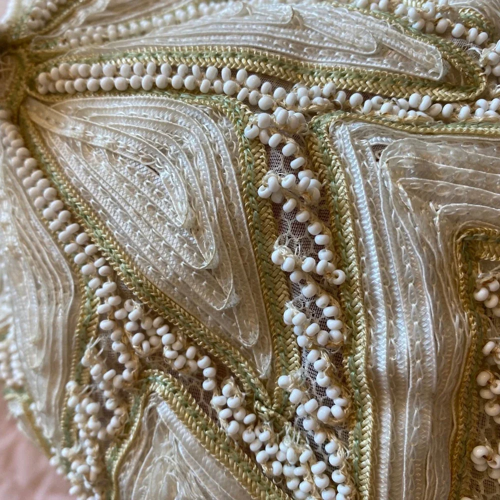 Gladys & Belle Ivory Beaded Soutache Halo Beret Cocktail‎ Hat Bridal OS